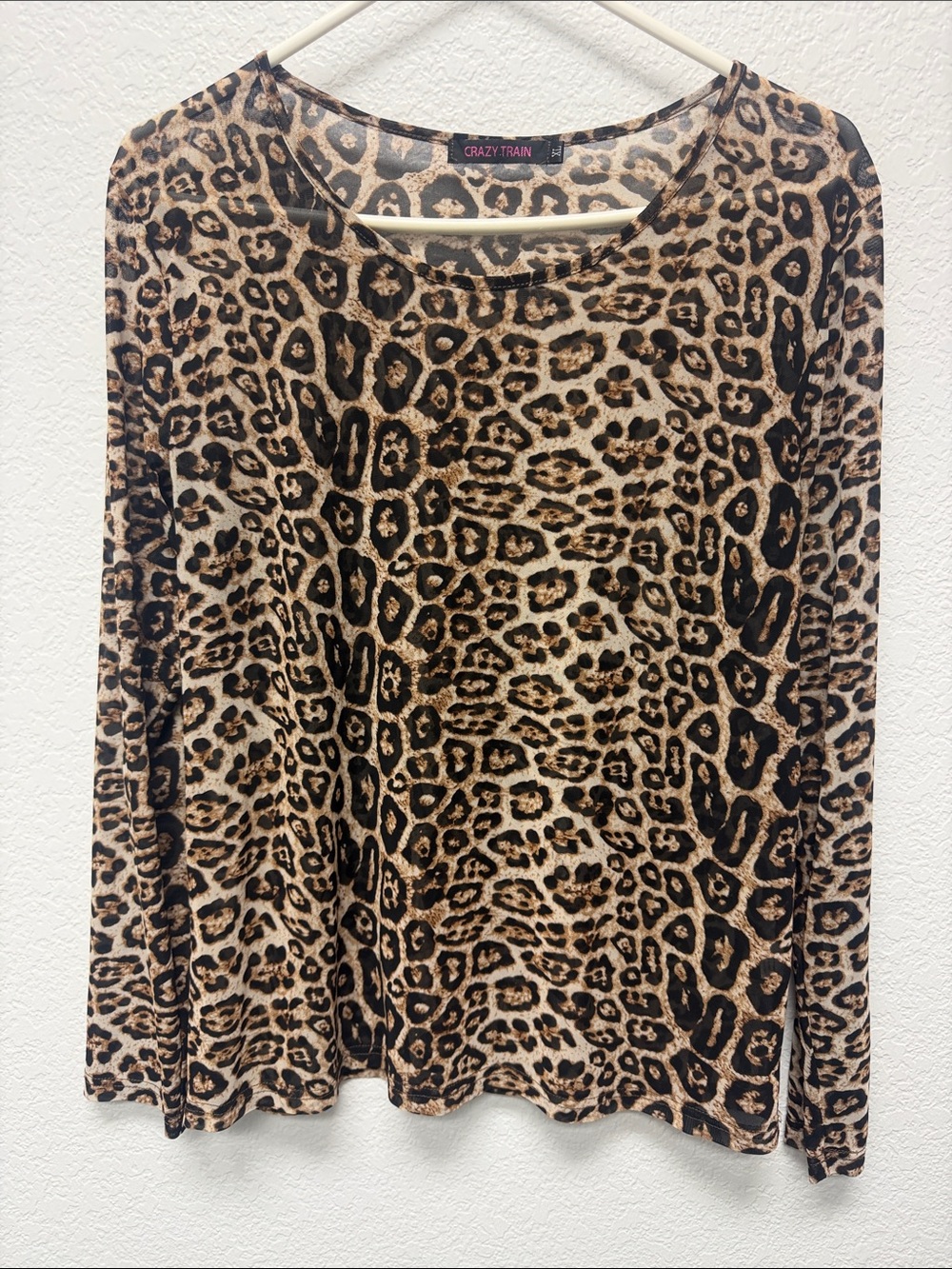 Crazy Train Leopard Print Long Sleeve Top - Black & Brown